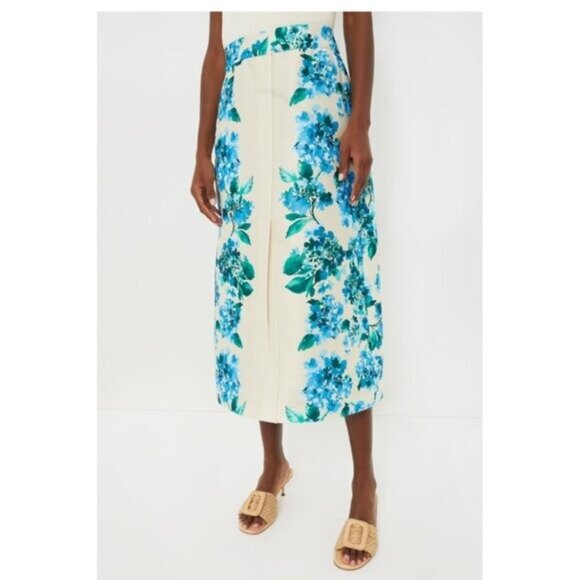 Tuckernuck Dresses & Skirts - Tuckernuck | NEW Water's Edge Hydrangea Kennedy Front Slit Midi Skirt Size M